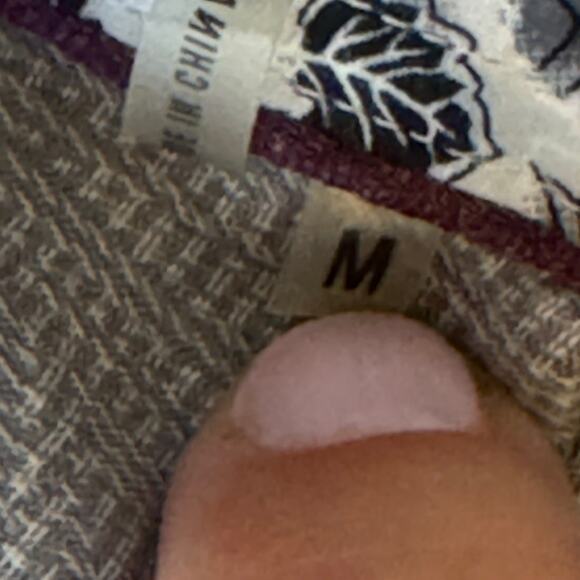 Bugatchi Uomo Gray Palm Tree Leaves Flip Cuff Button Up Long Sleeve Shirt Size M - Picture 13 of 13